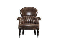 Vintage leather high back armchair