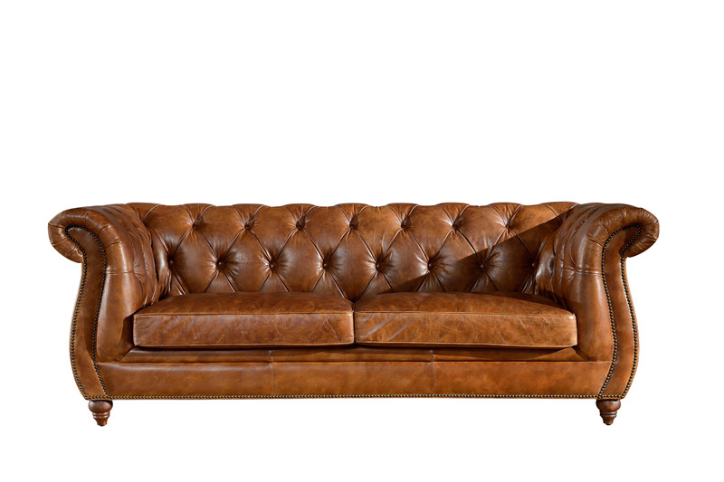 Professional Classic Leather Sofa Antique Chesterfield Sofa For