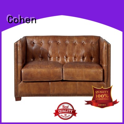 Vintage Deep Button Chesterfield Leather Sofa With Movable Cushion